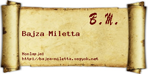 Bajza Miletta névjegykártya